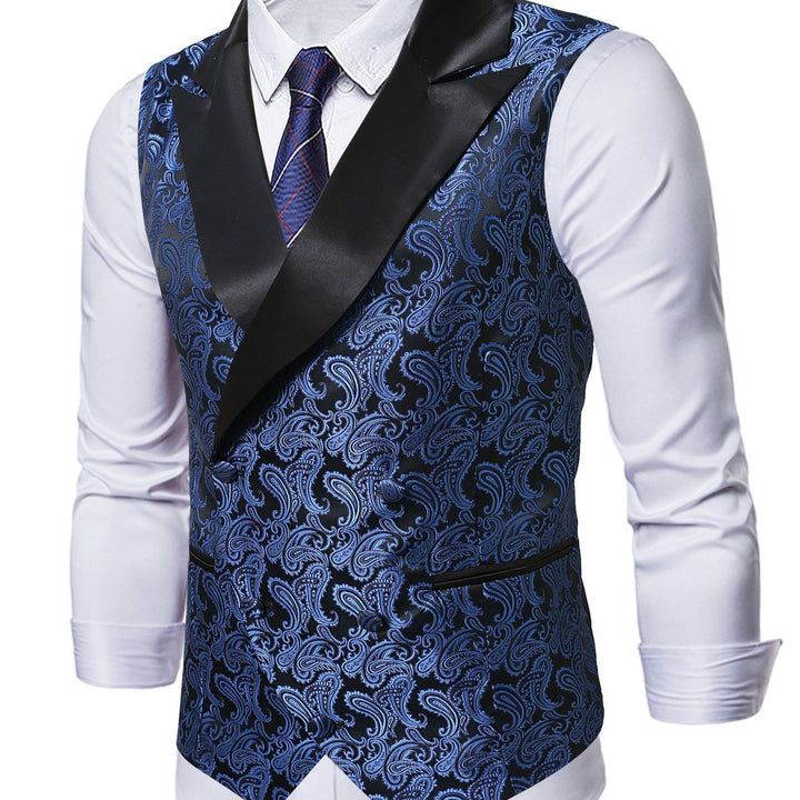 Herren elegante Brokatweste mit schimmerndem Satinrevers Aliams