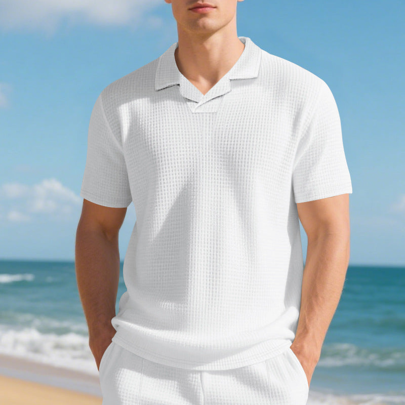 Herren Kurzarm Poloshirt mit strukturiertem Design und modernem Stehkragen Aliams