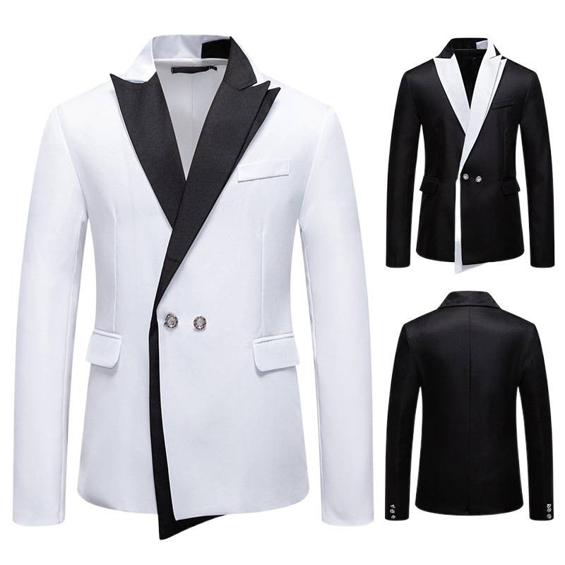 Herren Eleganter Smoking-Blazer mit kontrastreichem Revers Aliams