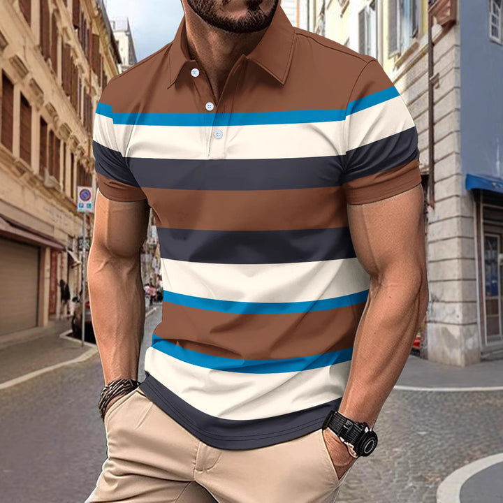Herren Poloshirt mit sportlichem Streifenmuster Aliams