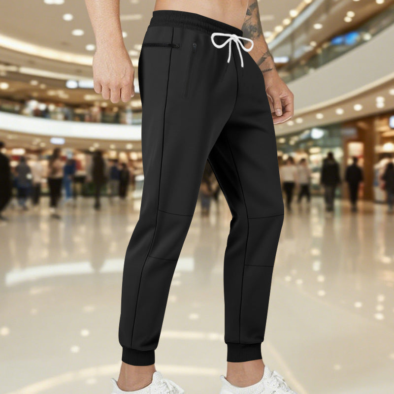 Herren Sportliche Jogginghose mit seitlichem Reißverschluss und elastischem Bund Aliams