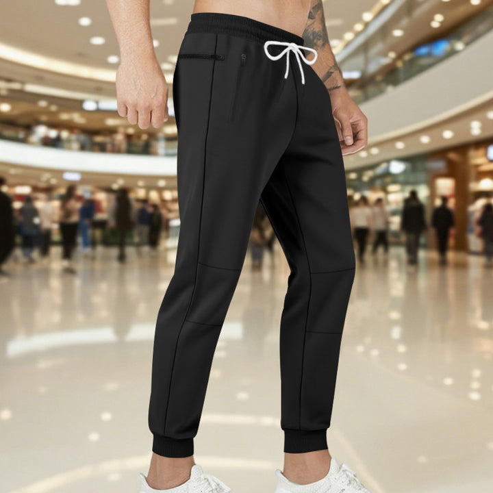 Herren Sportliche Jogginghose mit seitlichem Reißverschluss und elastischem Bund Aliams