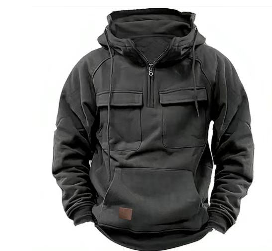 Herren Kapuzenpullover mit praktischen Taschen und durchgehendem Reißverschluss Aliams