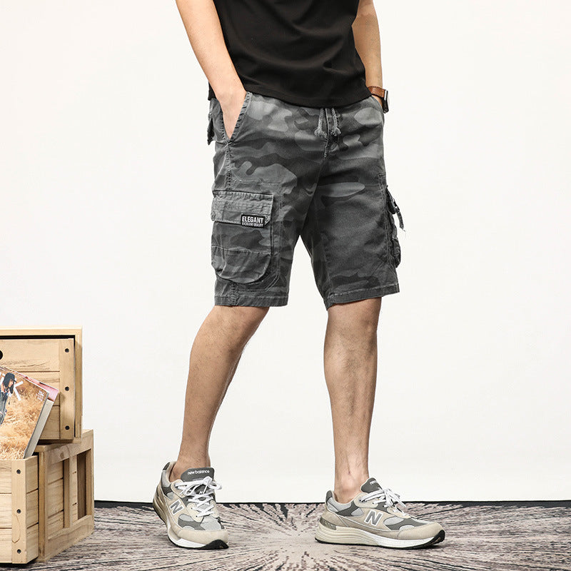 Herren Cargoshorts im lässigen Camouflage-Stil mit verschiedenen Taschen und verstellbarem Bund Aliams