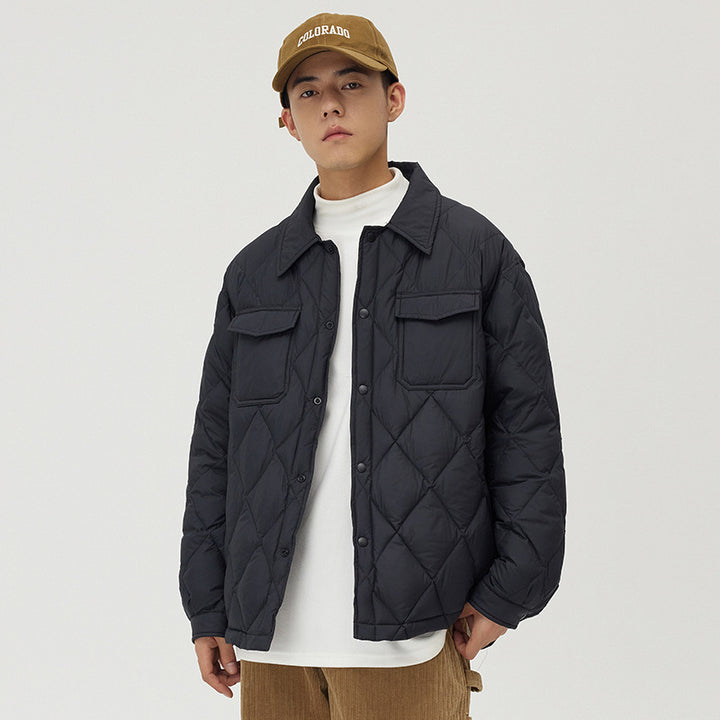 Herren gesteppte Übergangsjacke mit praktischen Taschen Aliams