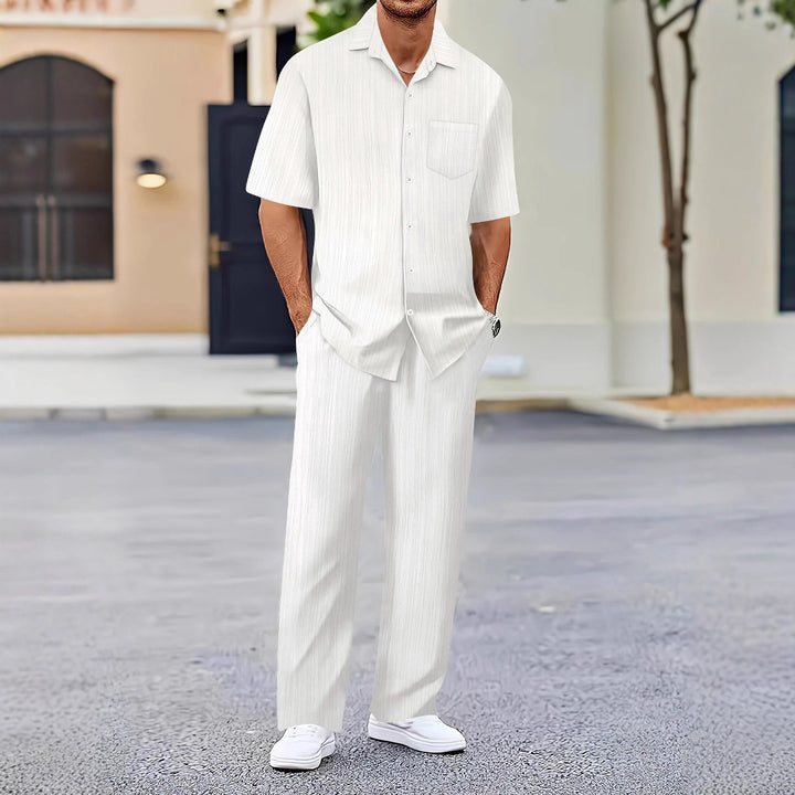 Herren Freizeitanzug mit eleganter Textur und praktischen Taschen Aliams