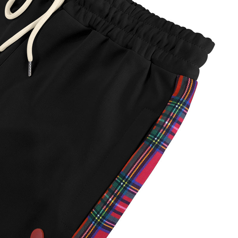 Herren Sportliche Freizeithose mit Knopfleisten und Karomuster Aliams