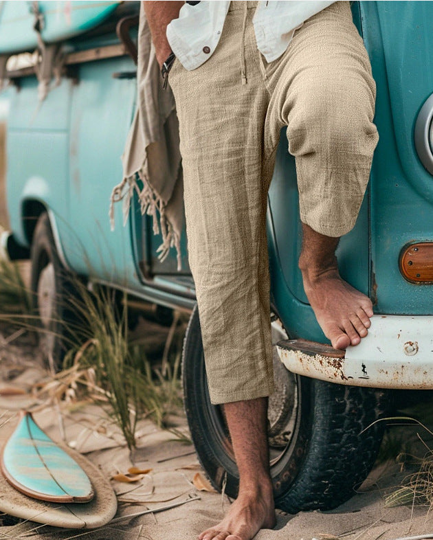 Herren Chino-Hosen mit lässigem Schnitt und elastischem Bund Aliams