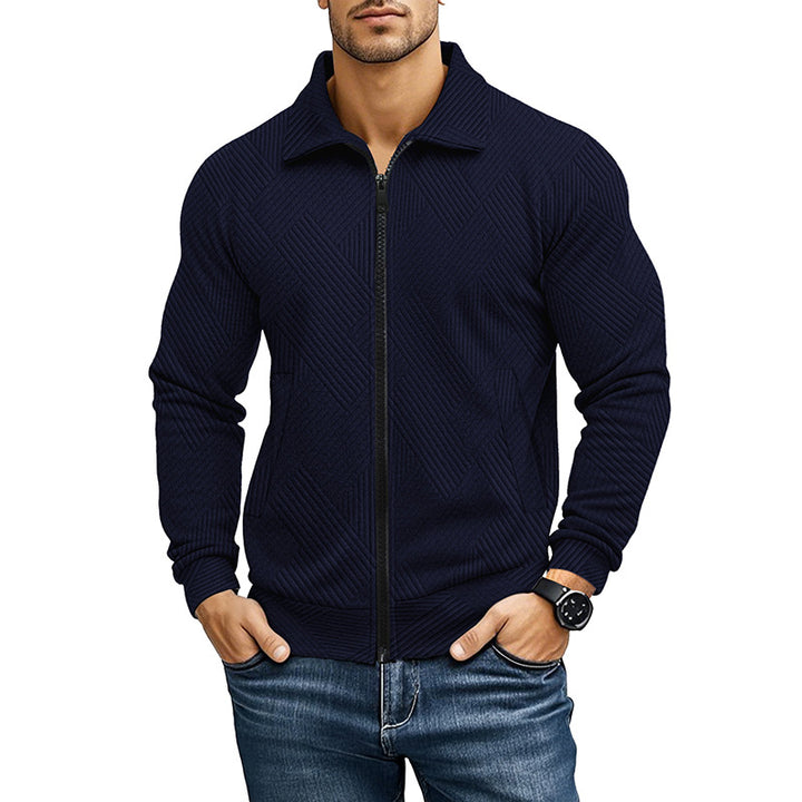 Herren bequeme und stylische Kapuzenjacke mit strukturiertem Gewebe Aliams