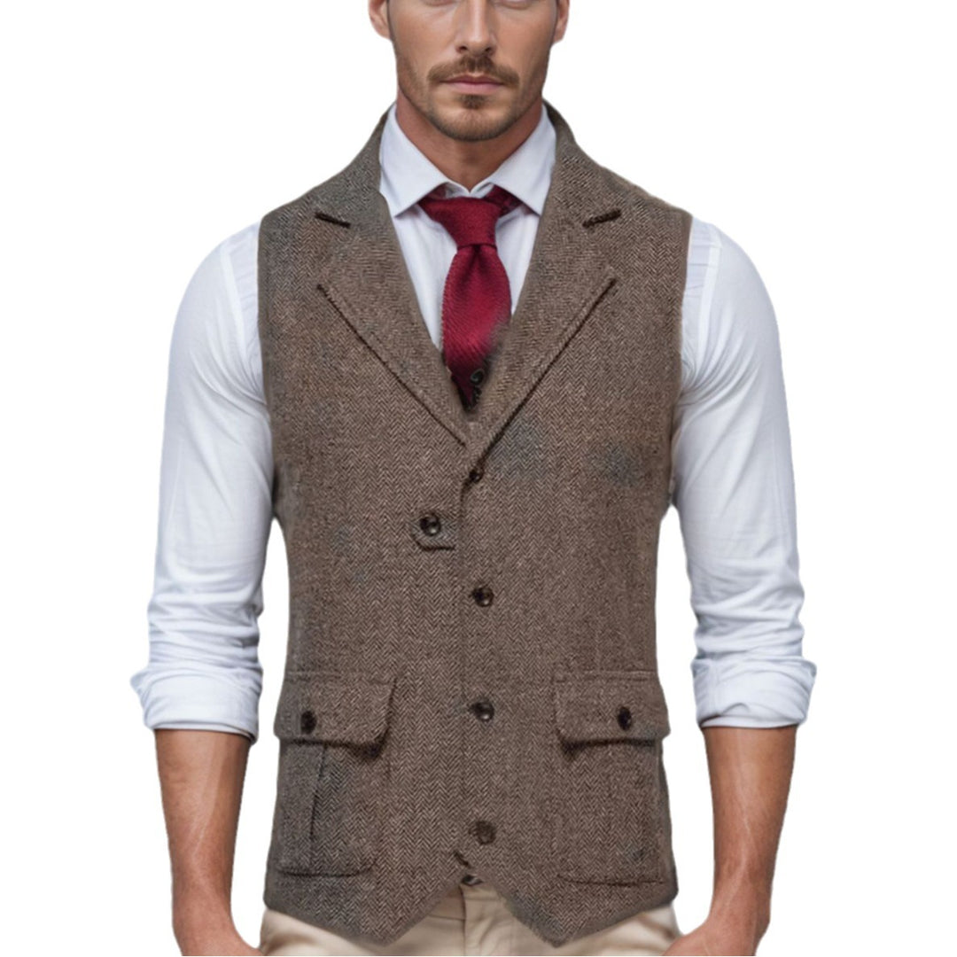 Herren elegante Weste im Hahnentrittmuster Aliams