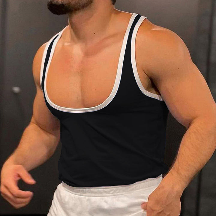 Herren Atmungsaktives Fitness-Tanktop mit breiten Trägern und flachem Saum Aliams