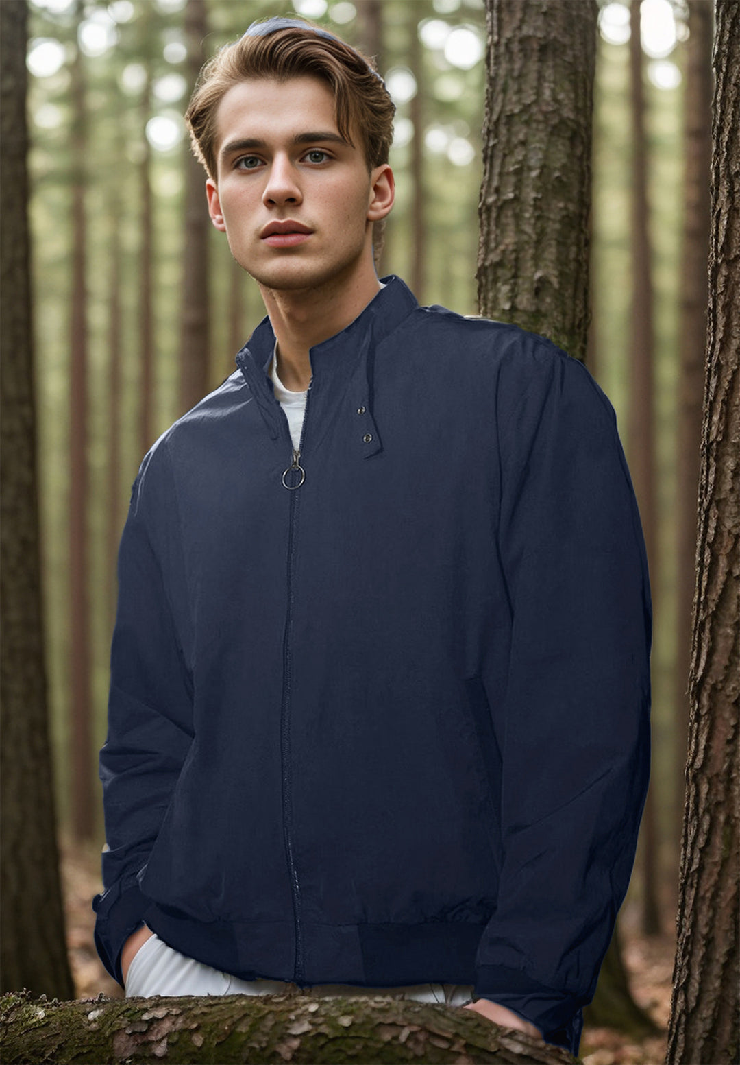 Herren vielseitige Übergangsjacke mit praktischen Taschen und modernem Stehkragen Aliams