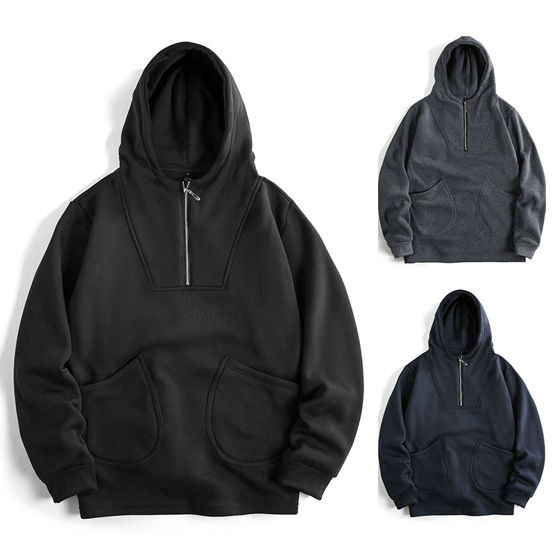 Herren Kapuzenpullover mit innovativem Reißverschluss und komfortabler Passform Aliams