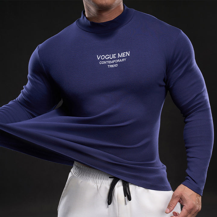 Herren Hochgeschlossenes Langarmshirt Aliams