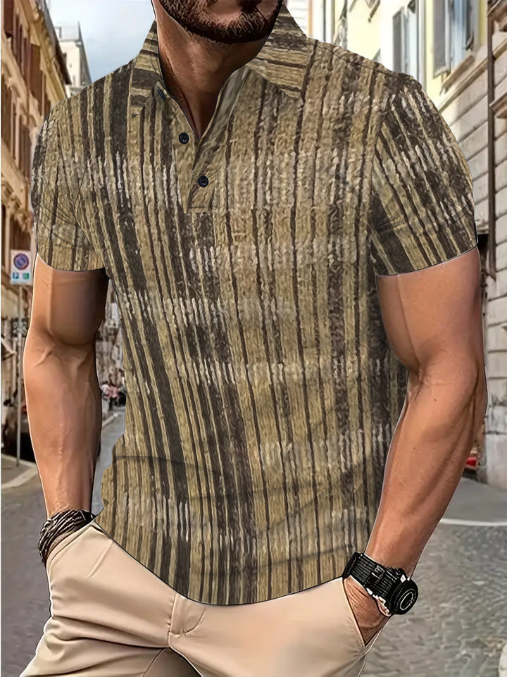 Herren Poloshirt mit strukturiertem Streifenmuster Aliams