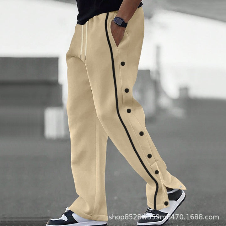 Herren bequeme Jogginghose mit seitlichen Knöpfen Aliams