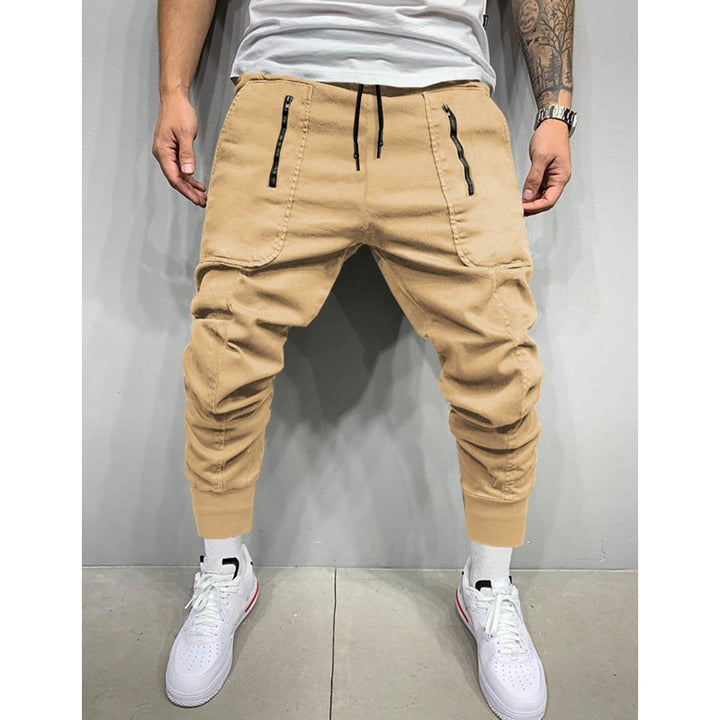 Herren stylische Jogginghose mit seitlichen Zipper-Taschen Aliams
