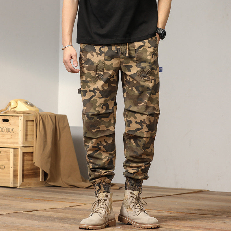 Herren Cargohose im lässigen Camouflage-Design mit elastischem Bund und mehreren Taschen Aliams
