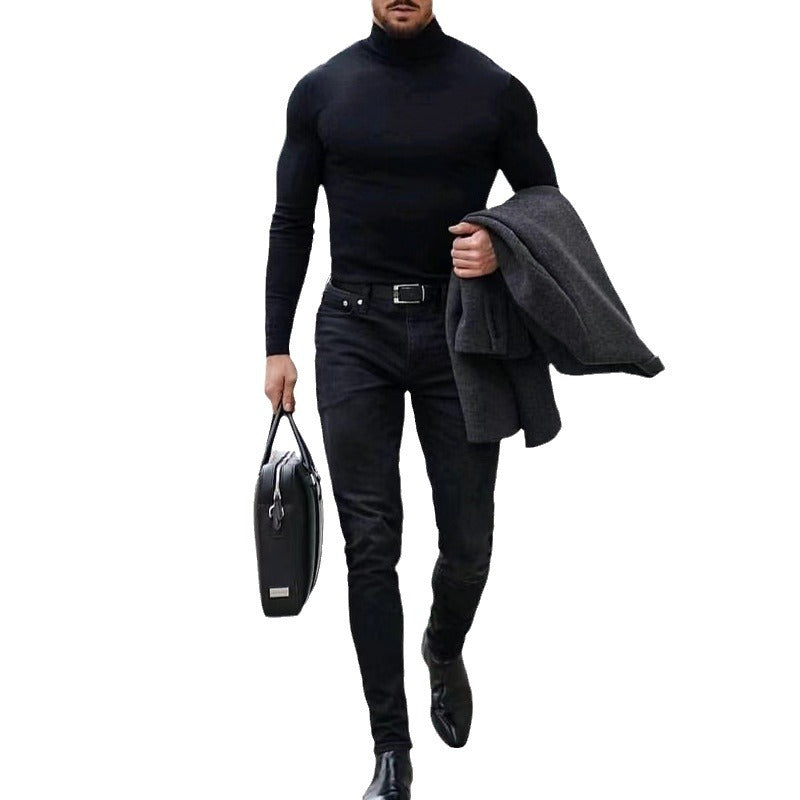 Herren Rollkragenpullover aus weichem Stretchmaterial Aliams