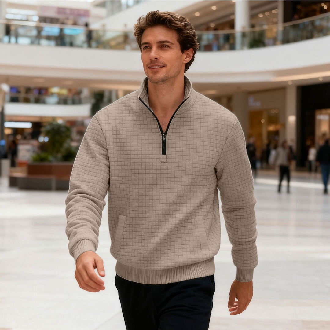 Herren sportlicher Pullover mit halbhoch geschlossenem Kragen Aliams