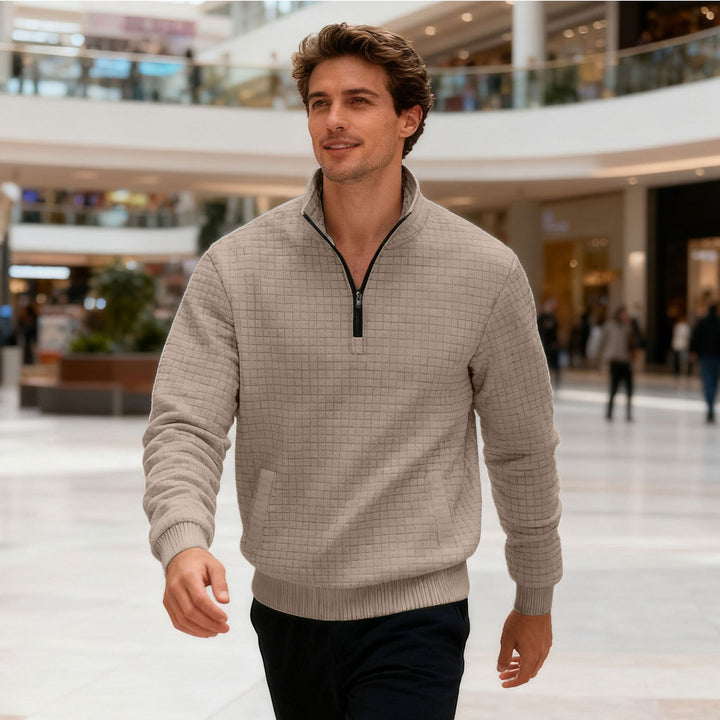 Herren sportlicher Pullover mit halbhoch geschlossenem Kragen Aliams