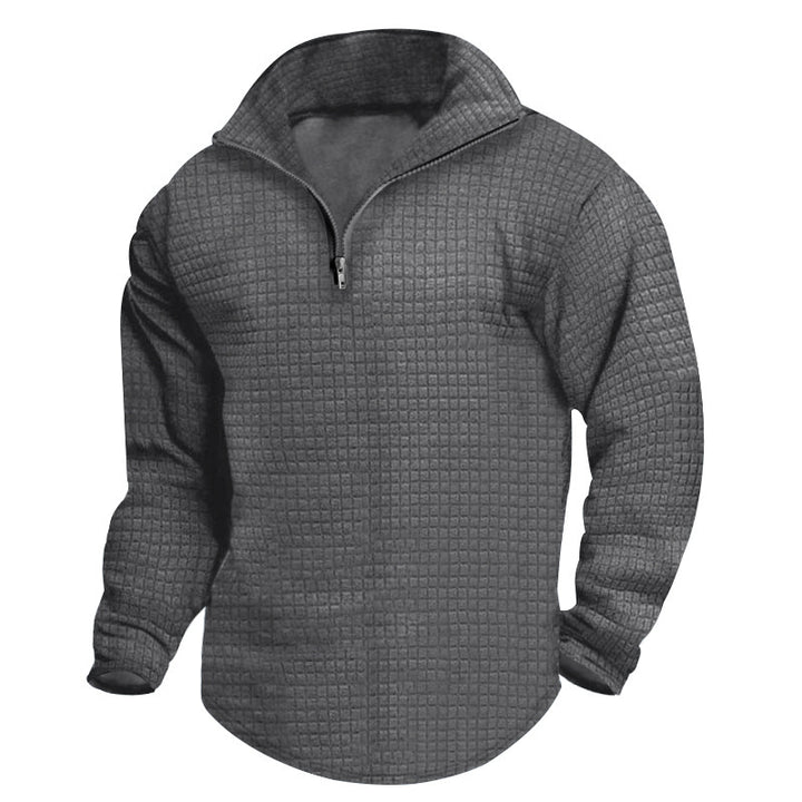 Herren Wärmeisolierter Pullover mit halbhohem Kragen und strukturierter Oberfläche Aliams