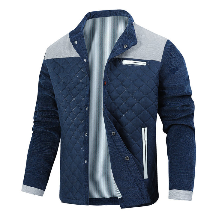 Herren gesteppte Freizeitjacke mit modischem Stehkragen und praktischen Taschen Aliams