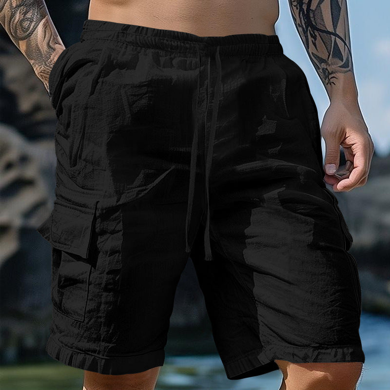 Herren Cargo-Shorts mit elastischem Bund und vielseitigen Taschen Aliams