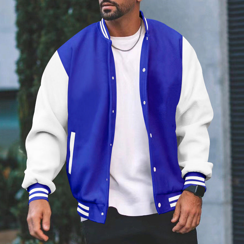 Herren Varsity-Jacke mit kontrastierenden Ärmeln und klassischem Schnitt Aliams