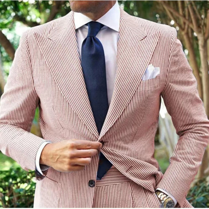 Herren Elegant Gestreifter Anzugblazer Aliams