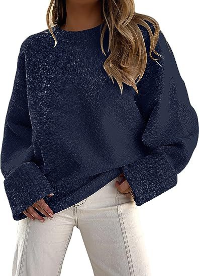 Damen gemütlicher Oversized Pullover mit strukturiertem Fleece Aliams