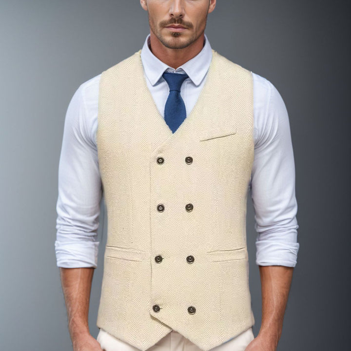 Herren stilvolle Weste im Hahnentrittmuster Aliams