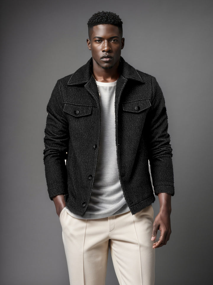 Herren Trendige Boucle-Jacke Aliams