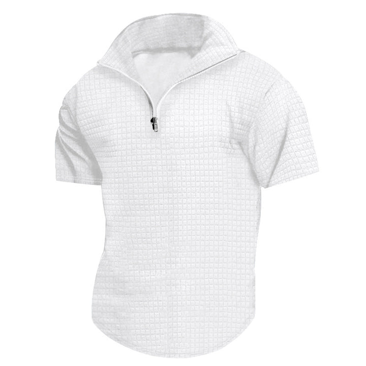 Herren konvertible Kurzarmjacke mit Reißverschluss und strukturiertem Design Aliams