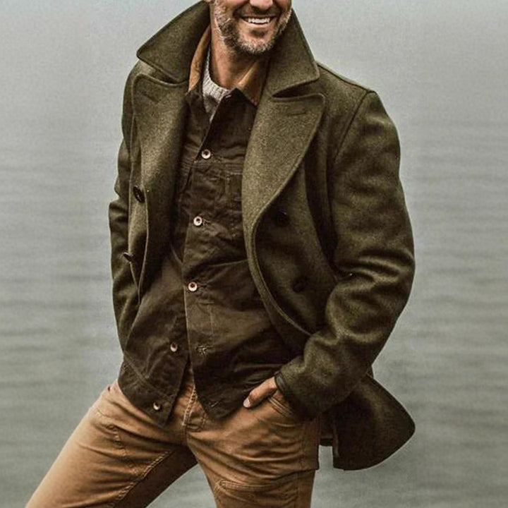 Herren stilvolle Wolljacke im doppelten Schnitt Aliams