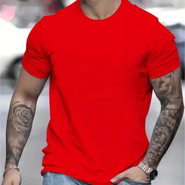 Herren Basic Rundhals T-Shirt aus atmungsaktivem Material Aliams