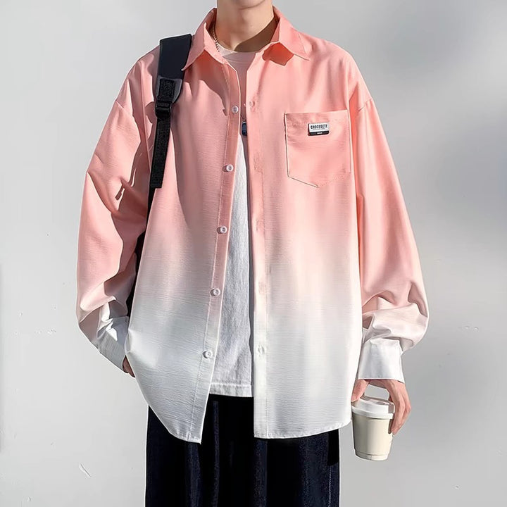 Herren Hemdjacke mit modernem Farbverlauf und praktischer Brusttasche Aliams