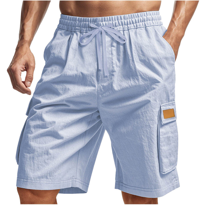 Herren praktische Cargo-Shorts mit elastischem Bund und seitlichen Taschen Aliams