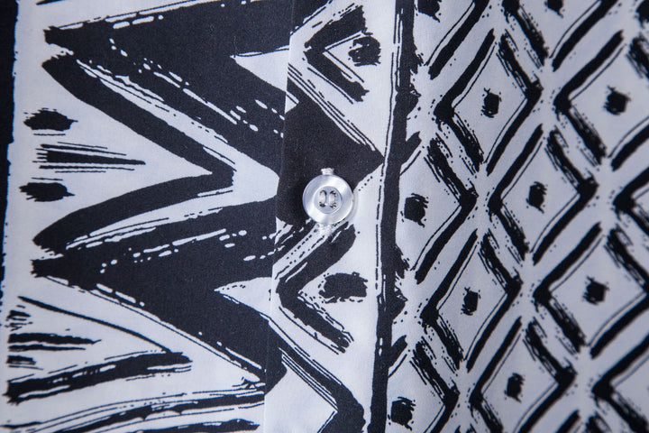 Herren Kurzarmhemd im stilvollen Ethno-Design mit einzigartigem Muster Aliams