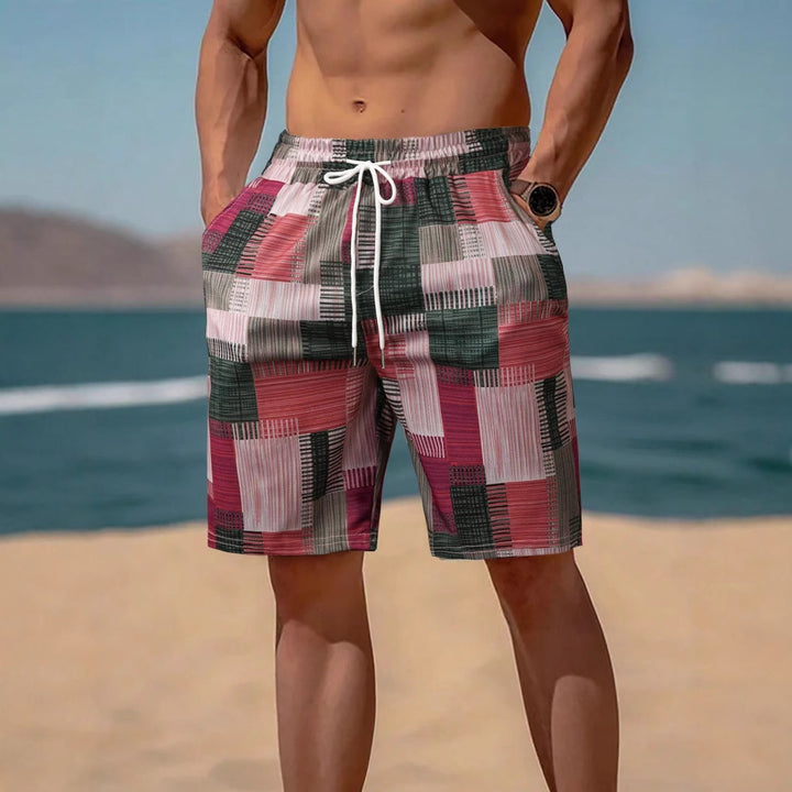 Herren stylische Bade-Shorts mit modernem Graphikmuster Aliams