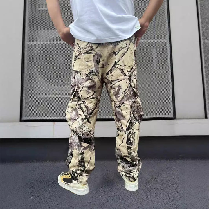 Herren Cargo-Hose im modernen Camouflage-Design mit elastischem Bund und mehreren Taschen Aliams