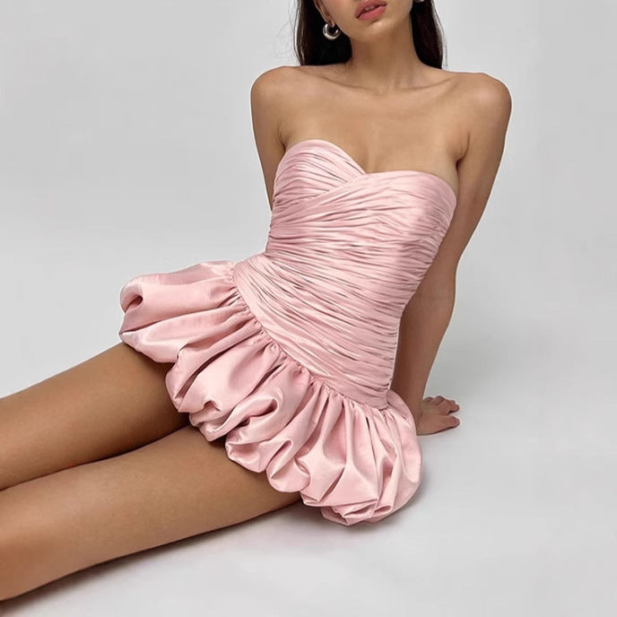 Damen Cocktailkleid mit Rüschendetails und figurformendem Schnitt Aliams