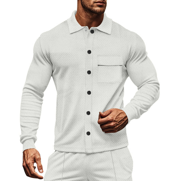 Herren Herrenjacke aus angenehmem Stoff mit modernen Knopfdetails und Brusttasche Aliams