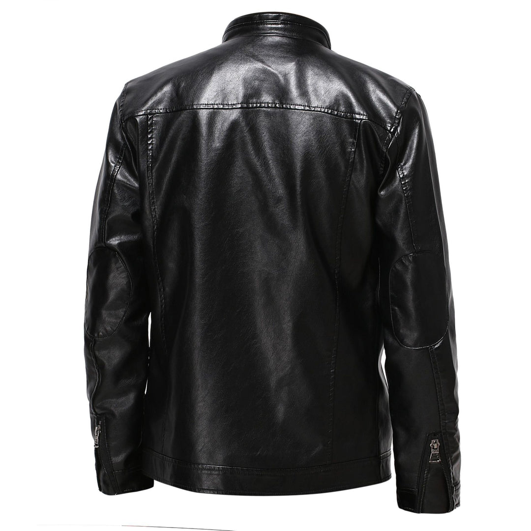 Herren stylische Kunstleder-Motorradjacke im Biker-Stil Aliams