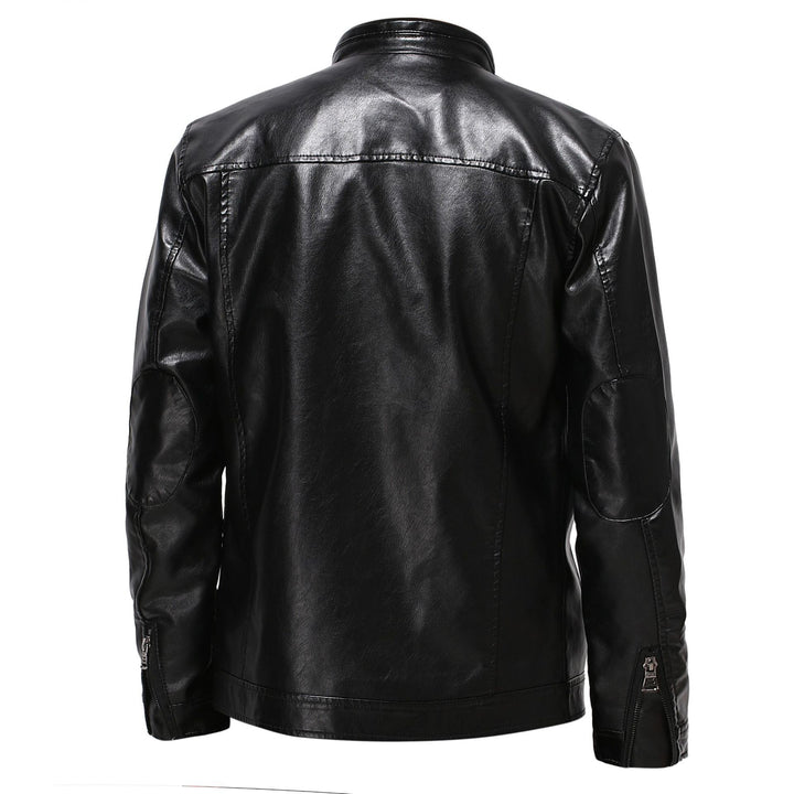 Herren stylische Kunstleder-Motorradjacke im Biker-Stil Aliams