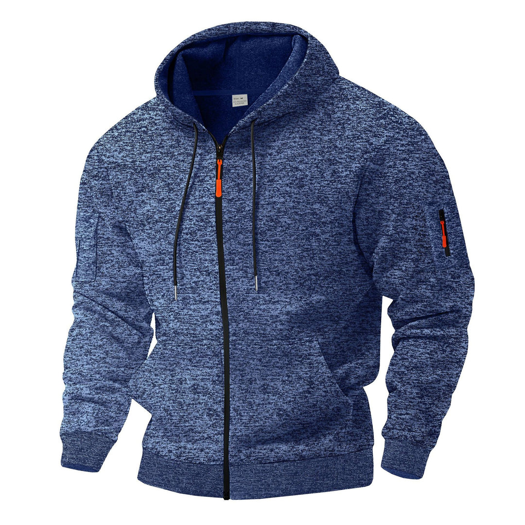 Herren sportliche Zip-Hoodie mit funktionalen Taschen Aliams