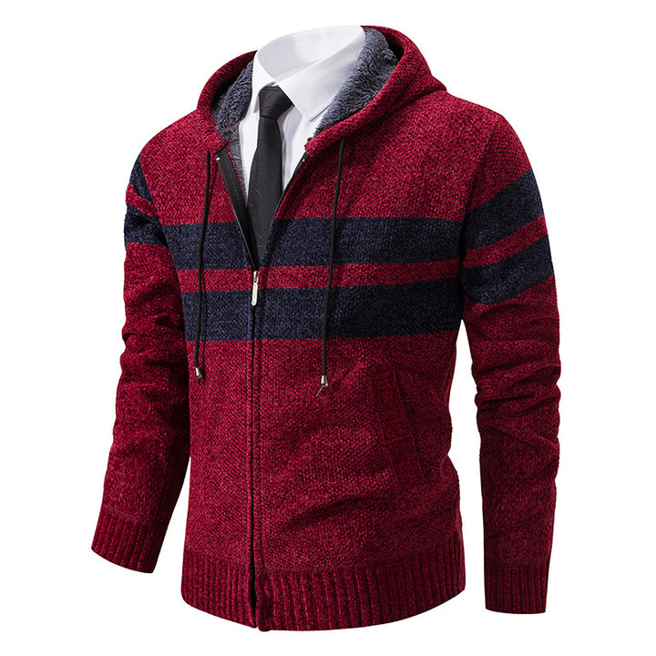 Herren Kapuzenpullover mit modernem Reißverschluss und praktischem Fleecefutter Aliams