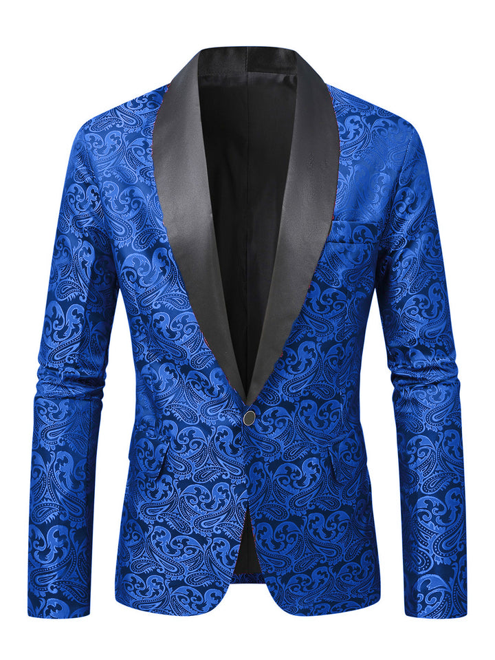 Herren eleganter Pailletten-Blazer mit Paisley-Muster Aliams