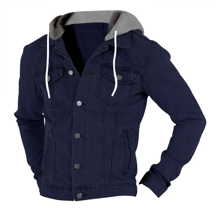 Herren Jeansjacke mit anschmiegsamer Kapuze und praktischem Taschen-Design Aliams