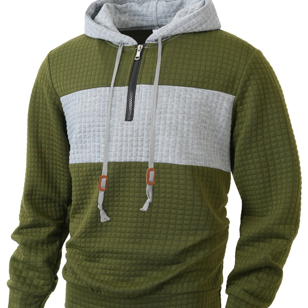 Herren Hoodie mit 1/4-Reißverschluss und strukturiertem Design Aliams